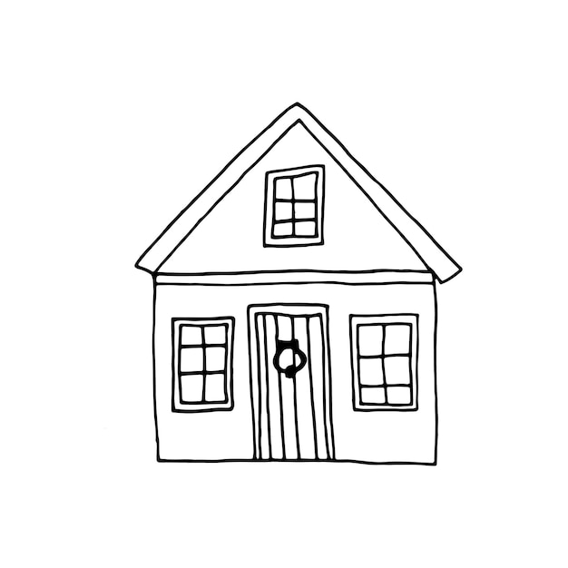 Vector ilustración de casa dibujada a mano