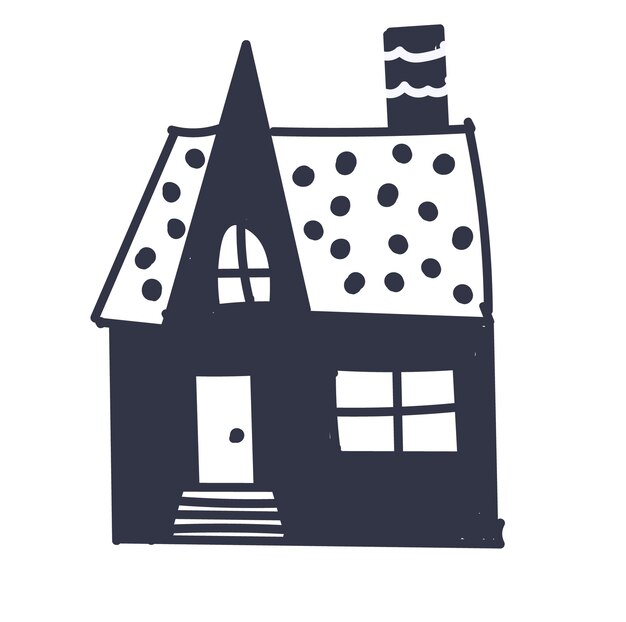 Ilustración con casa de estilo escandinavo Ilustración vectorial