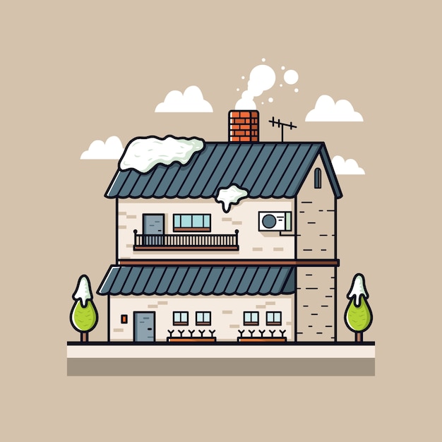 Ilustración de la casa de invierno