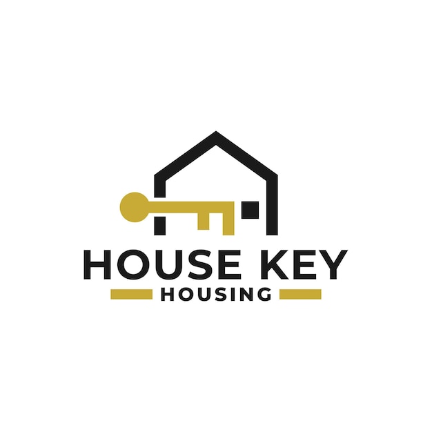 Ilustración de una casa y el logotipo de una empresa inmobiliaria clave