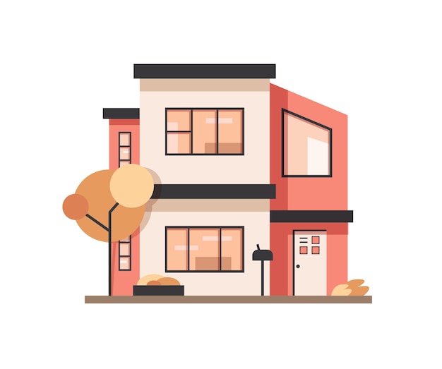 Ilustración de una casa simple aislada en un fondo blanco Ilustración vectorial de icono de diseño plano