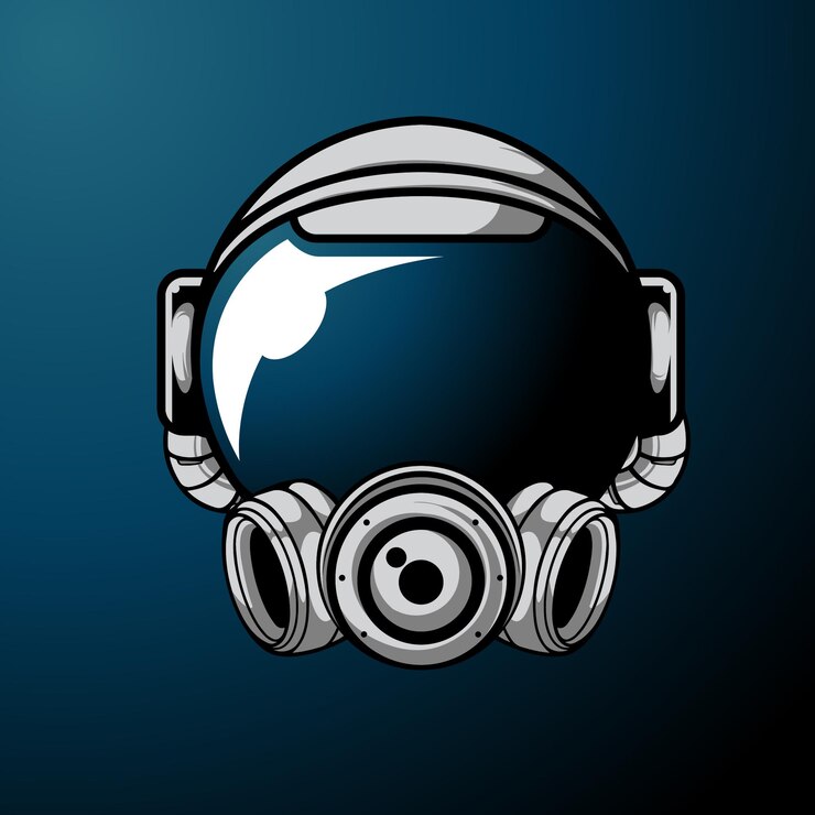 Vector ilustración de casco de astronauta futurista