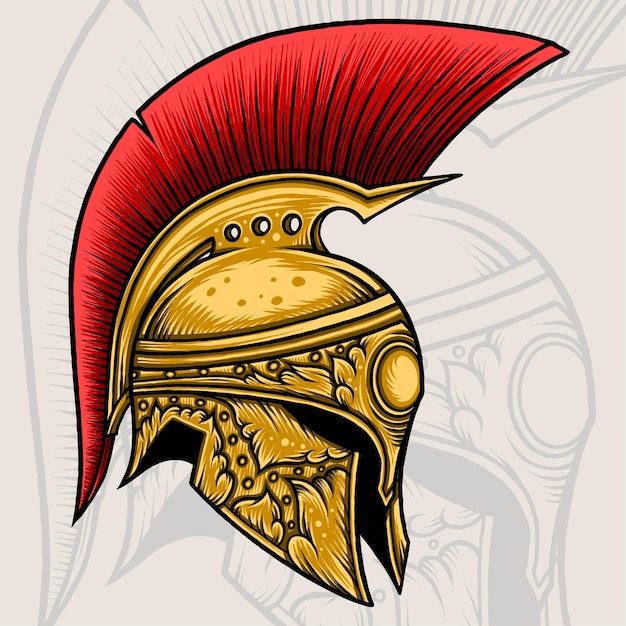Vector ilustración del casco de lord spartan