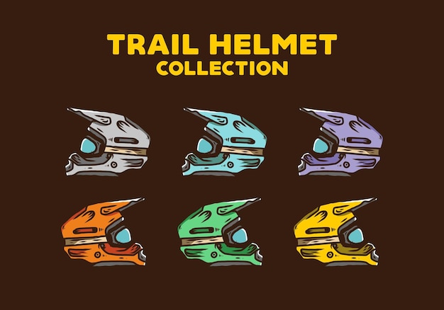 Ilustración de casco de sendero de motocross al aire libre