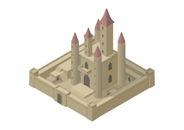 Vector ilustración de castillo medieval