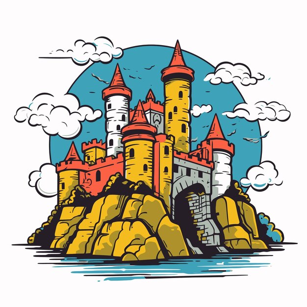 Vector ilustración de un castillo