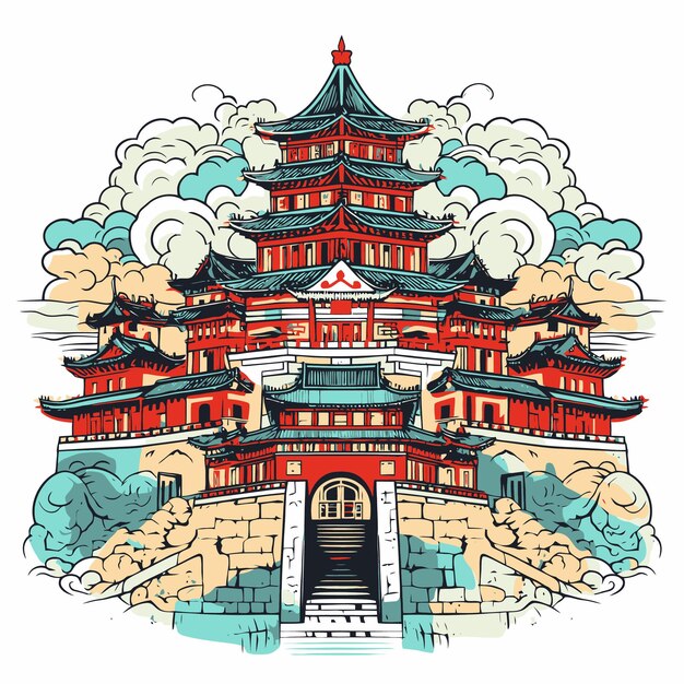 Vector ilustración de un castillo