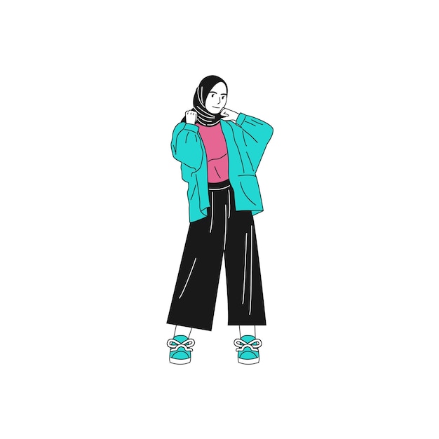 Ilustración casual de Hijab