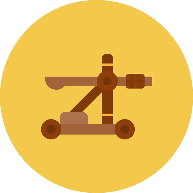 Ilustración de la catapulta plana