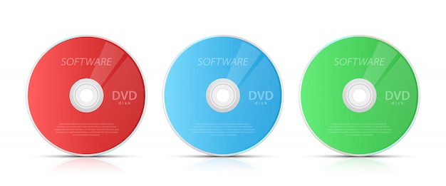 Ilustración de CD y DVD sobre fondo blanco