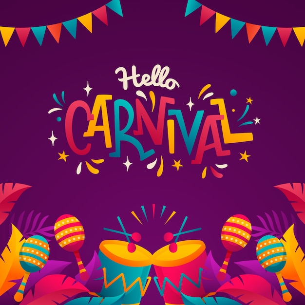 Ilustración de celebración de carnaval degradado