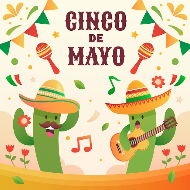 Ilustración para la celebración del cinco de mayo.