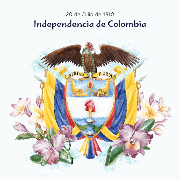 Ilustración para la celebración de la declaración de independencia de Colombia