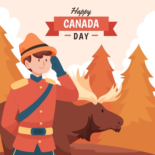 Ilustración de celebración del día de canadá