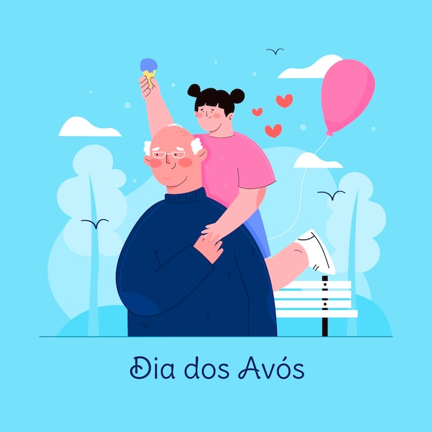 Ilustración de celebración de dia dos avos