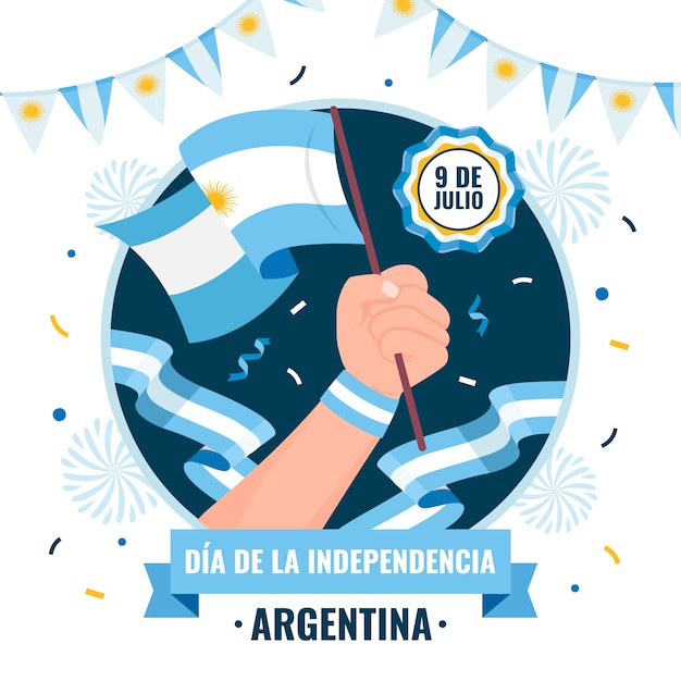 Ilustración de la celebración del día de la independencia argentina