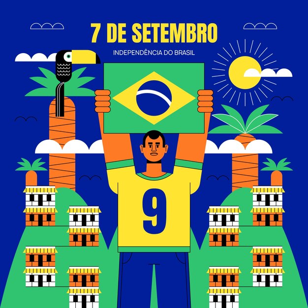 Ilustración para la celebración del día de la independencia de brasil