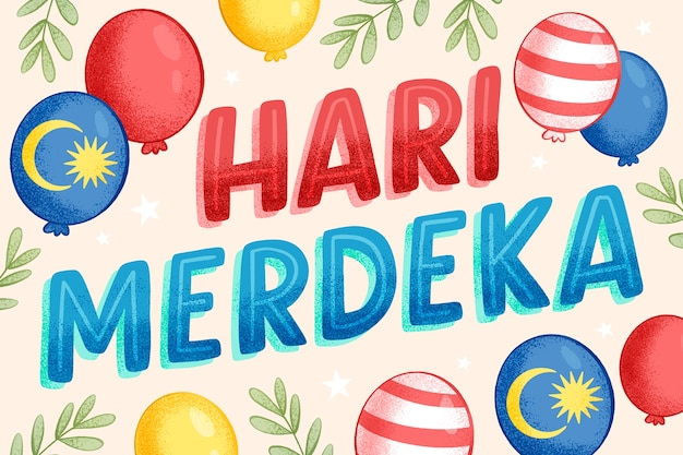 Ilustración para la celebración del día de la independencia de Hari Merdeka