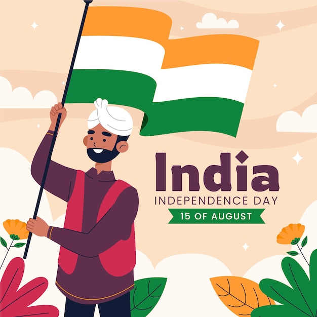 Ilustración para la celebración del día de la independencia de la india