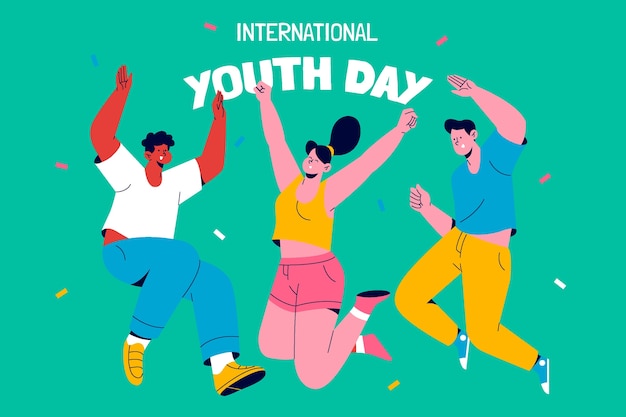 Ilustración para la celebración del día internacional de la juventud.