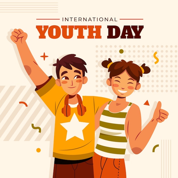 Ilustración para la celebración del día internacional de la juventud.