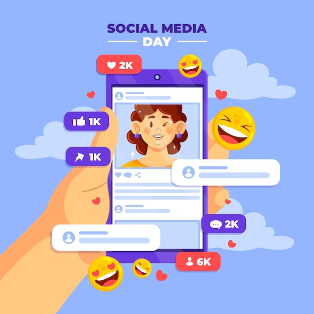 Ilustración para la celebración del día de las redes sociales