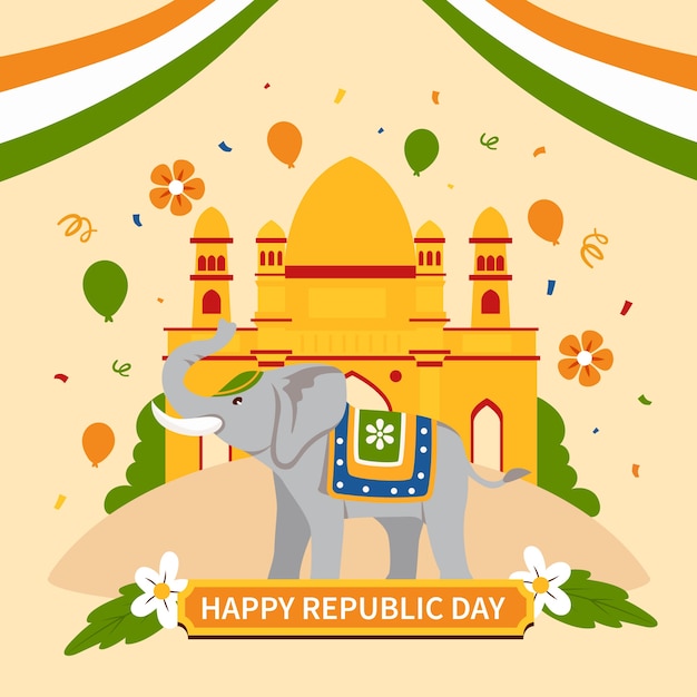 Vector ilustración de celebración del día de la república india