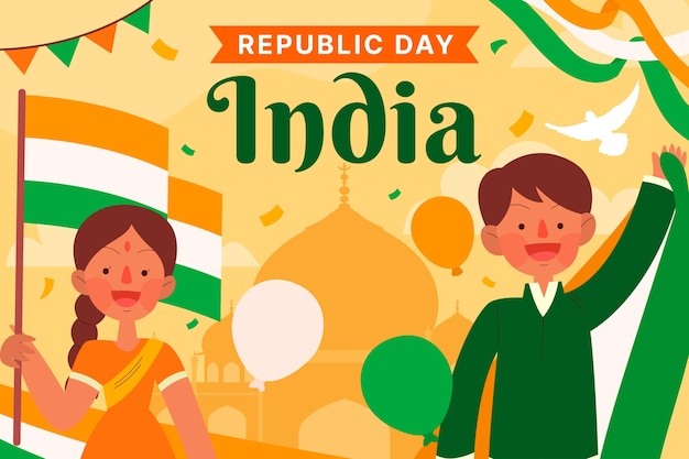 Ilustración de celebración del día de la república india