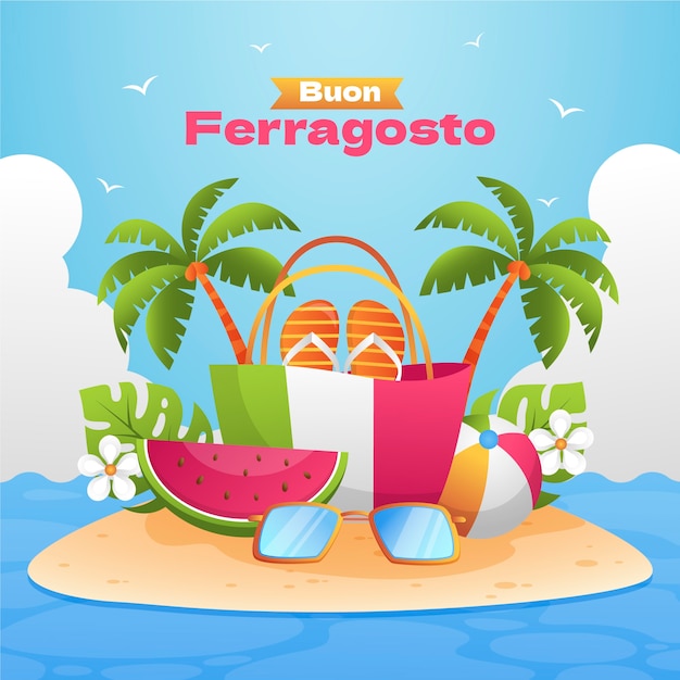 Vector ilustración para la celebración del ferragosto italiano