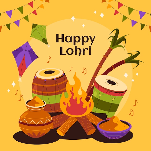 Ilustración para la celebración del festival lohri