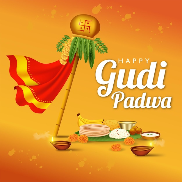 Ilustración de la celebración de Gudi Padwa