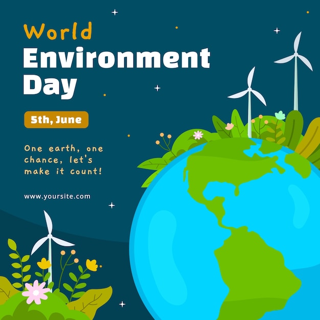 Ilustración para la celebración internacional del medio ambiente.