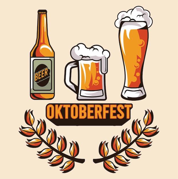 Vector ilustración de celebración de oktoberfest