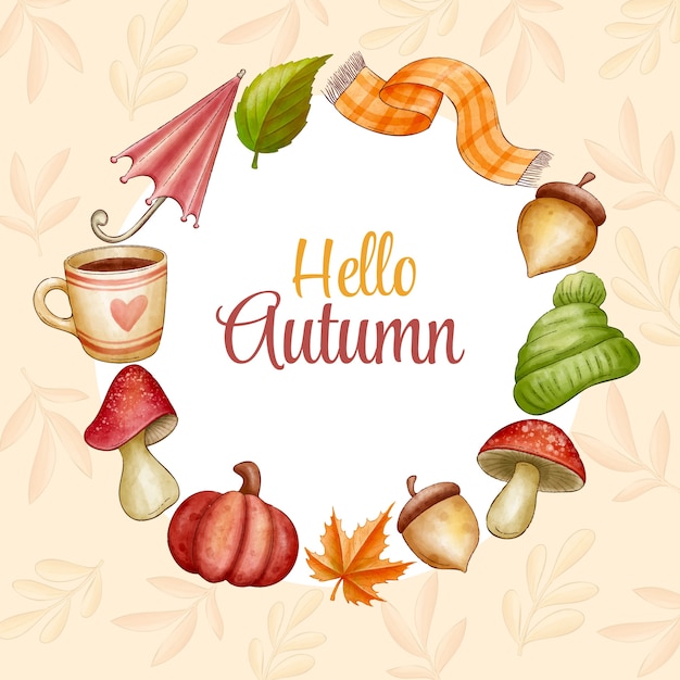 Vector ilustración de celebración de otoño acuarela