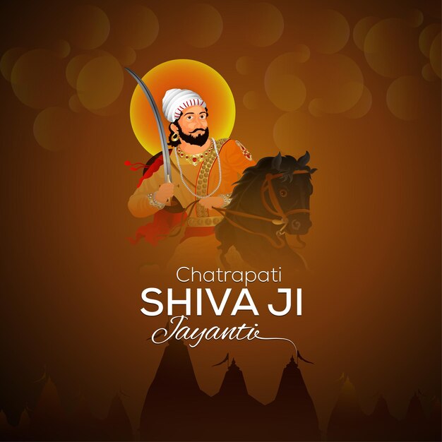 Ilustración de celebración de shivaji jayanti