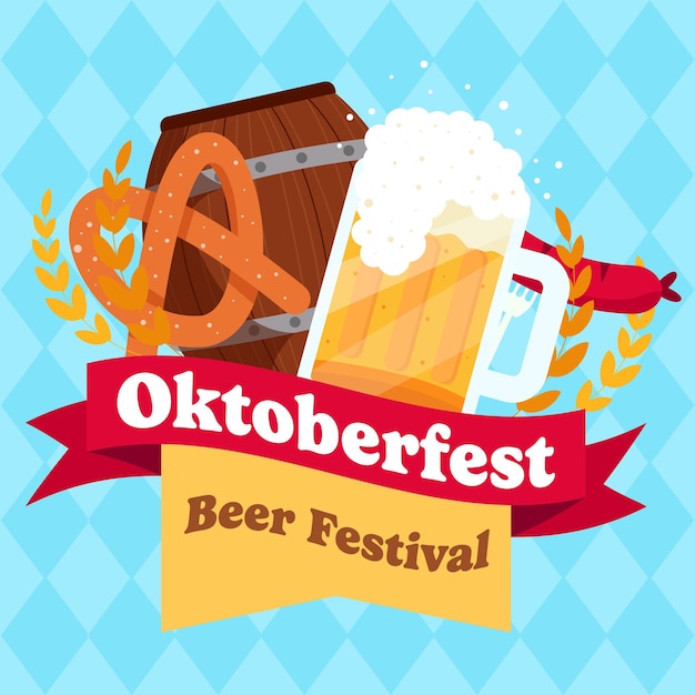 Ilustración para celebrar el festival de la cerveza Oktoberfest