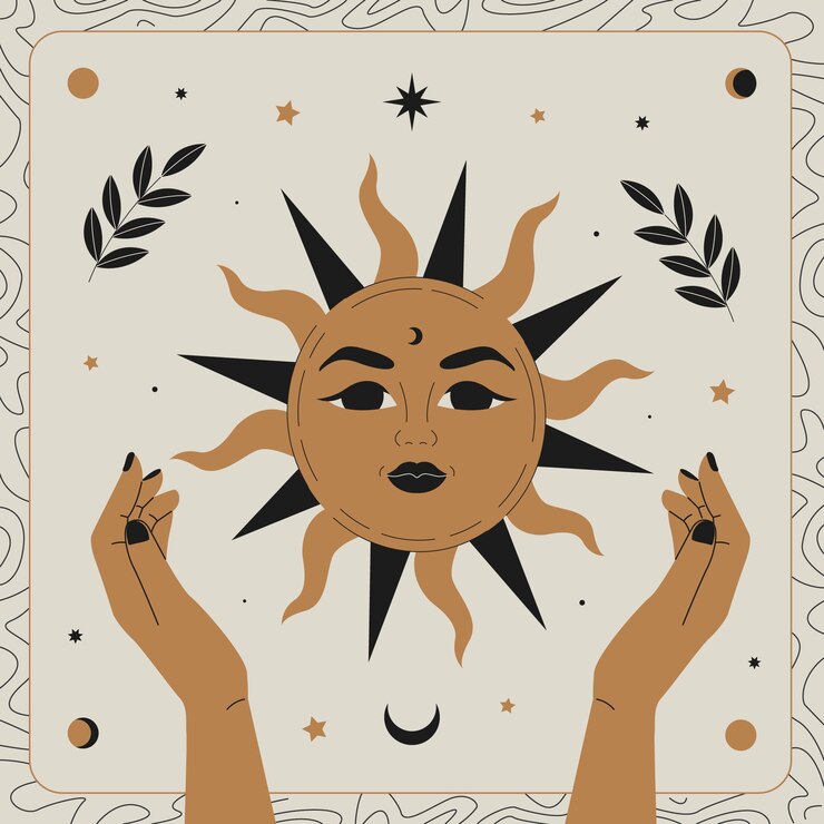 Ilustración celestial dibujada a mano