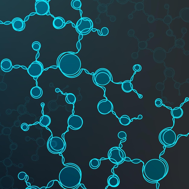 Ilustración de célula de molécula abstracta de adn futurista