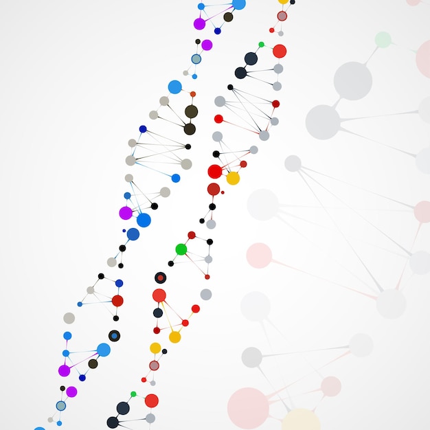 Ilustración de célula de molécula futurista de ADN abstracto