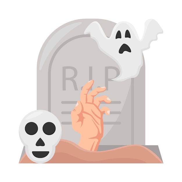 Vector ilustración del cementerio