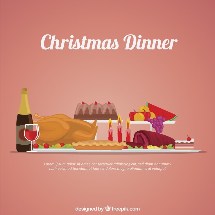 Vector ilustración de cena de navidad