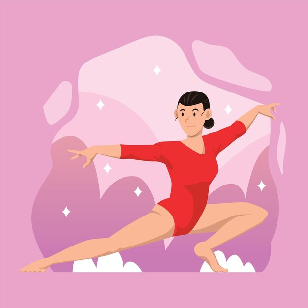 Ilustración centrada en el personaje de la gimnasta RW0822