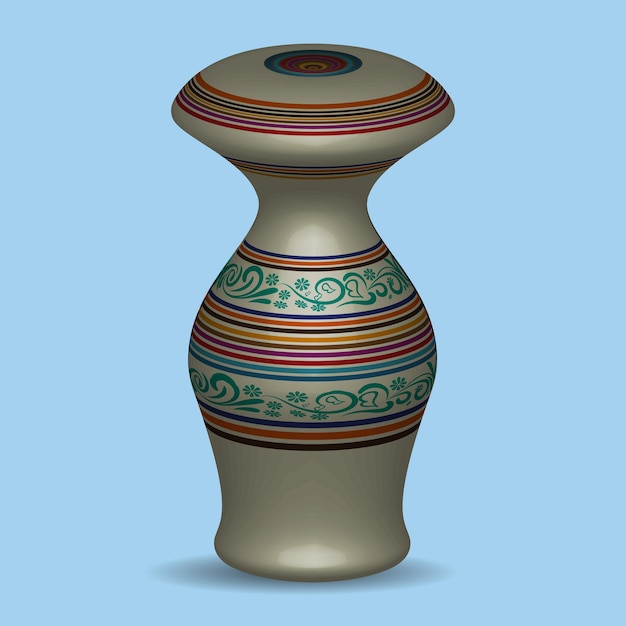 Ilustración de cerámica tradicional. Olla de barro 3d.