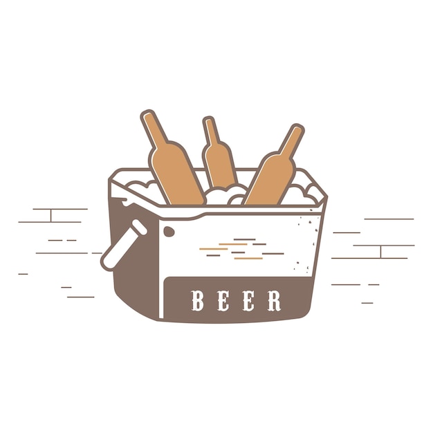 Ilustración de cerveza en una caja