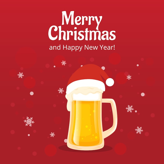 Ilustración de cerveza navideña vectorial realista gratuita