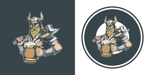 Vector ilustración de cerveza vikinga