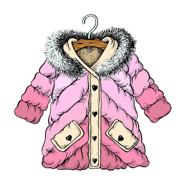 Ilustración de chaqueta de invierno de niña