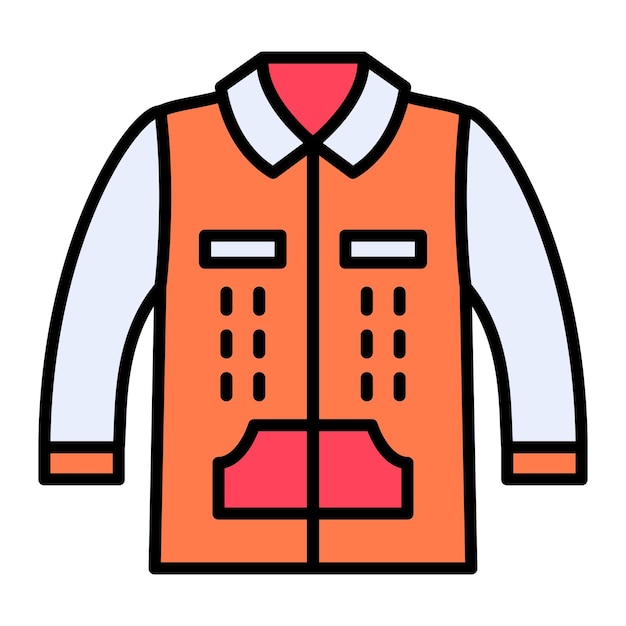 Ilustración de la chaqueta plana de la universidad