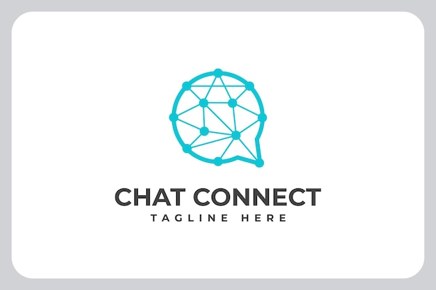 Ilustración chat talk connection network technology vector de diseño de logotipo