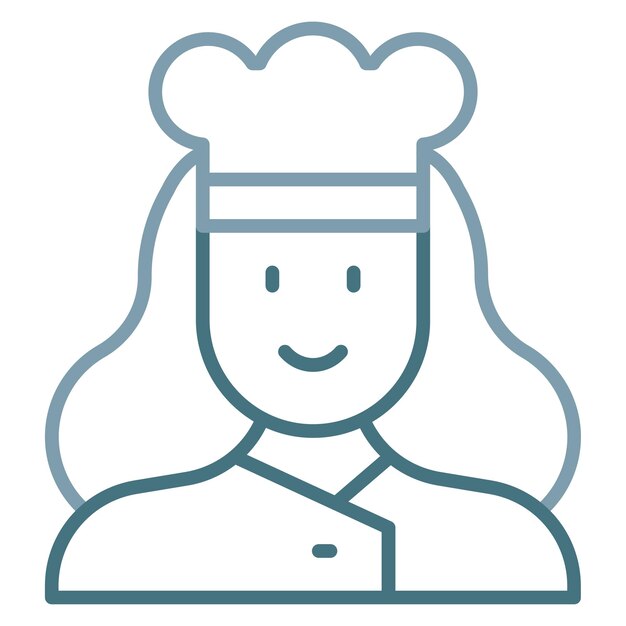 Ilustración de la chef femenina Duotone